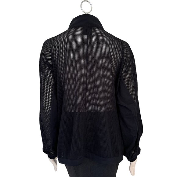 NIKE Long Sleeve Full Zip Sporty Mesh Jacket in Black SZ 2X - Picture 10 of 15